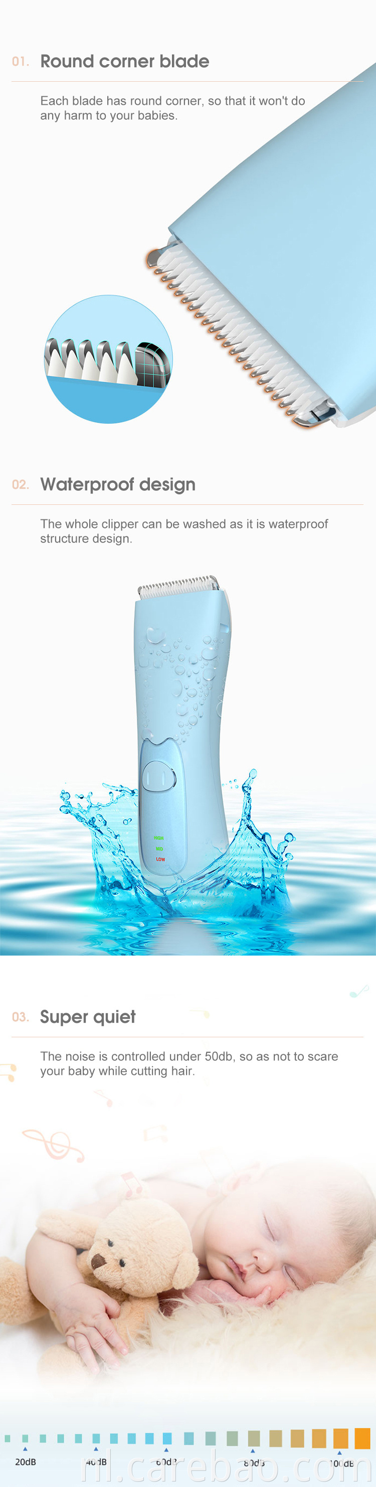 Waterproof Electric Baby Hair trimmer